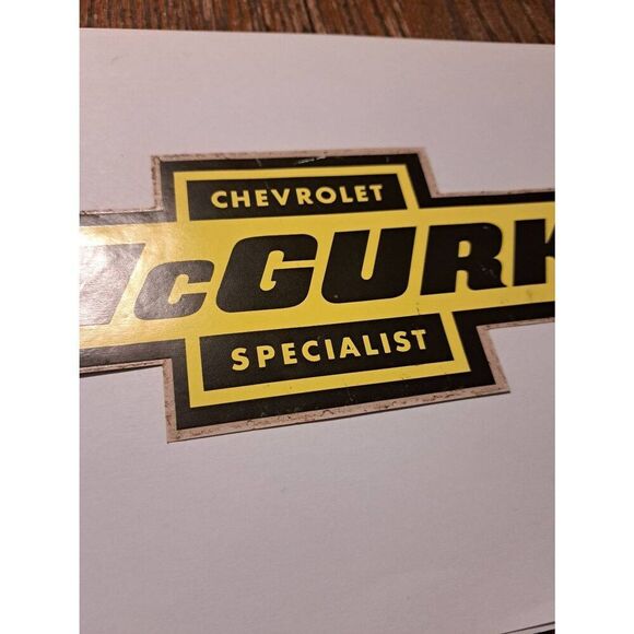 Vintage Original RARE 60s McGurk Chevrolet Specialist Bow Tie Car Decal Sticker - Picture 3 of 5